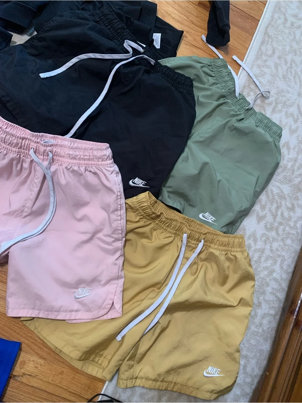 Nike Casual Shorts Pack — Black, Olive, Pink, Mustard-4 Pairs